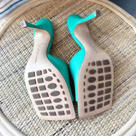 Bottega Veneta Stretch Lounge Nappa Leather Square Open Toe Heel Sandals Size 42 - Picture 7 of 10